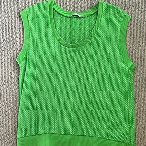 Zara Vibrant Green Knit Tank Top